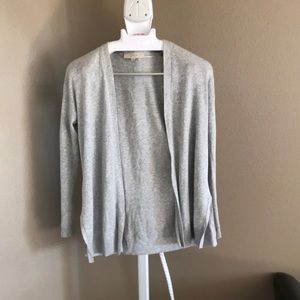 Linen Blend Long Length LOFT Open Cardigan